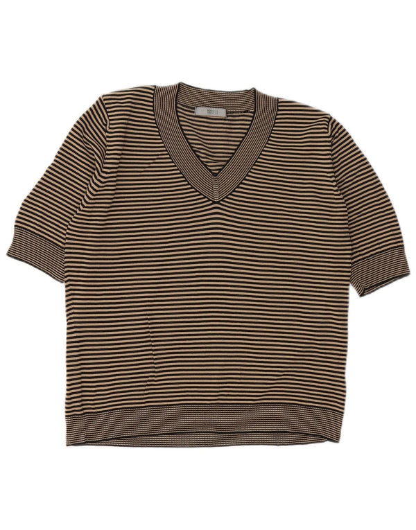 T-shirt da donna Marks & Spencer Top UK 14 viscosa gessata media nera