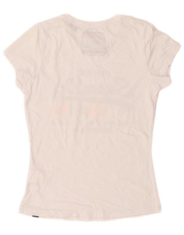 T-shirt grafica da donna Superdry Top UK 10 Small cotone bianco