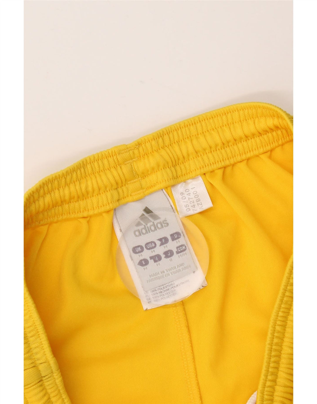Pantaloncini sportivi Adidas da ragazzo con grafica 11-12 anni, poliestere giallo medio