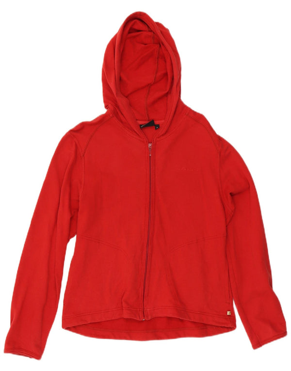 Maglione con cappuccio e zip da donna Lotto UK 10 piccolo cotone rosso