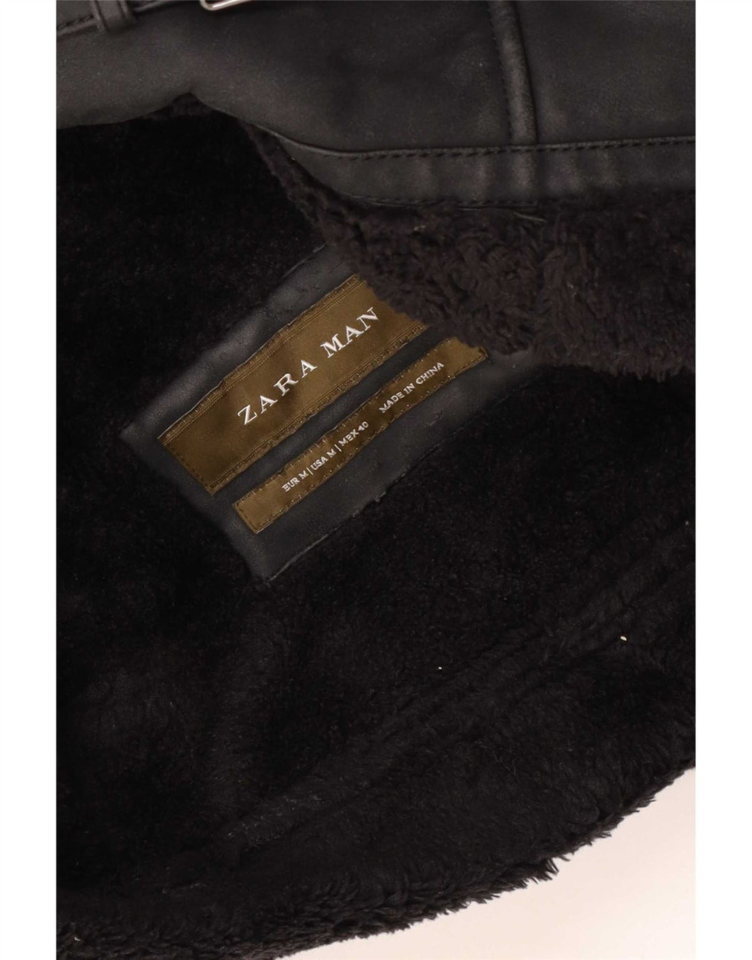 Giacca in shearling da uomo Zara UK 38 media nera