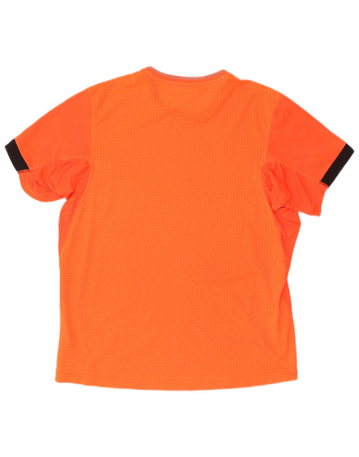 ADIDAS Mens Supernova T-Shirt Top Large Orange Colourblock Polyester