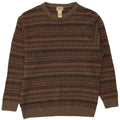 Maglione da uomo con scollo a barca L.L.Bean, lana d'agnello Fair Isle color kaki medio