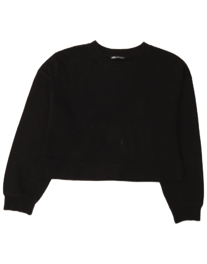 Felpa corta oversize da donna Zara UK 10 piccola nera