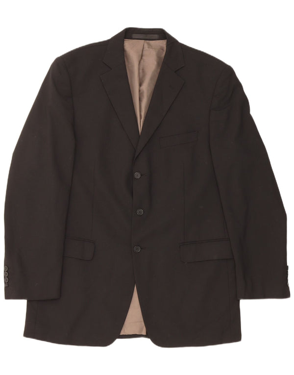 Giacca blazer a 3 bottoni da uomo Marks & Spencer UK 42 grande poliestere nero