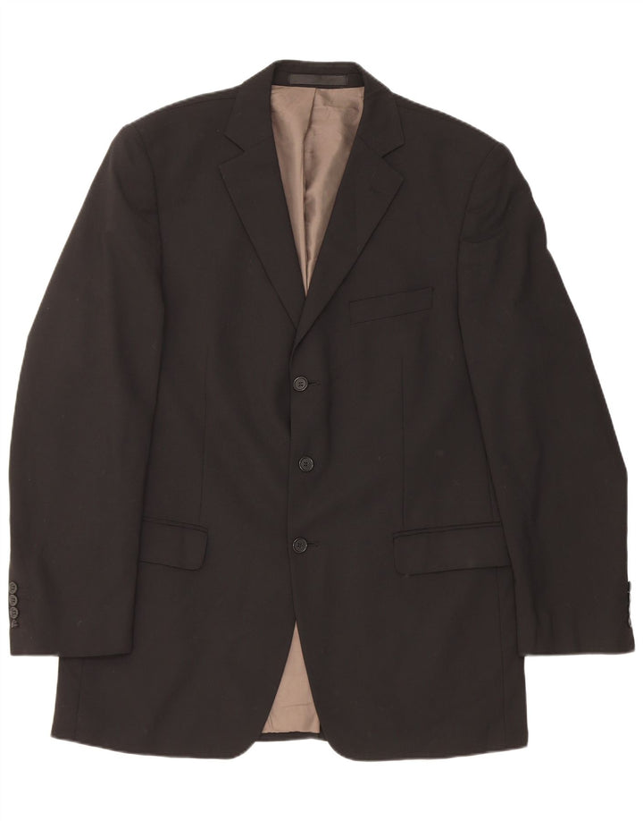 Giacca blazer a 3 bottoni da uomo Marks & Spencer UK 42 grande poliestere nero
