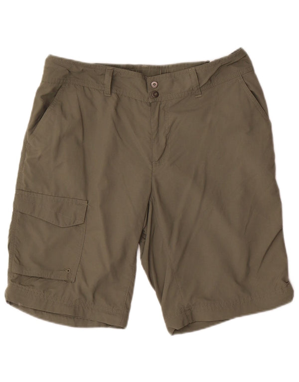 Pantaloncini cargo Columbia Omni-Shade da donna US 10 Large W32 nylon kaki