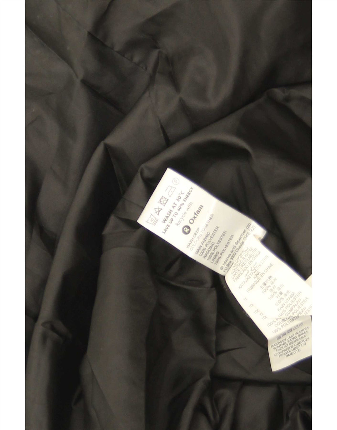 Soprabito trapuntato da donna Marks & Spencer UK 18 XL poliestere nero