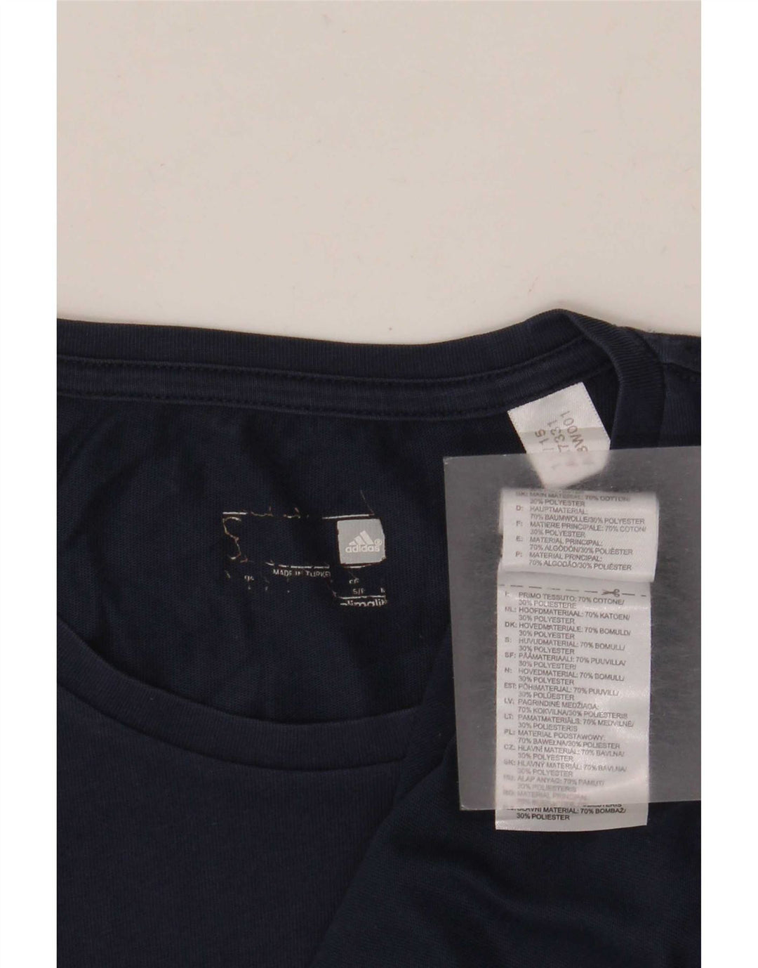 T-shirt grafica da uomo Adidas Top Small in cotone blu navy