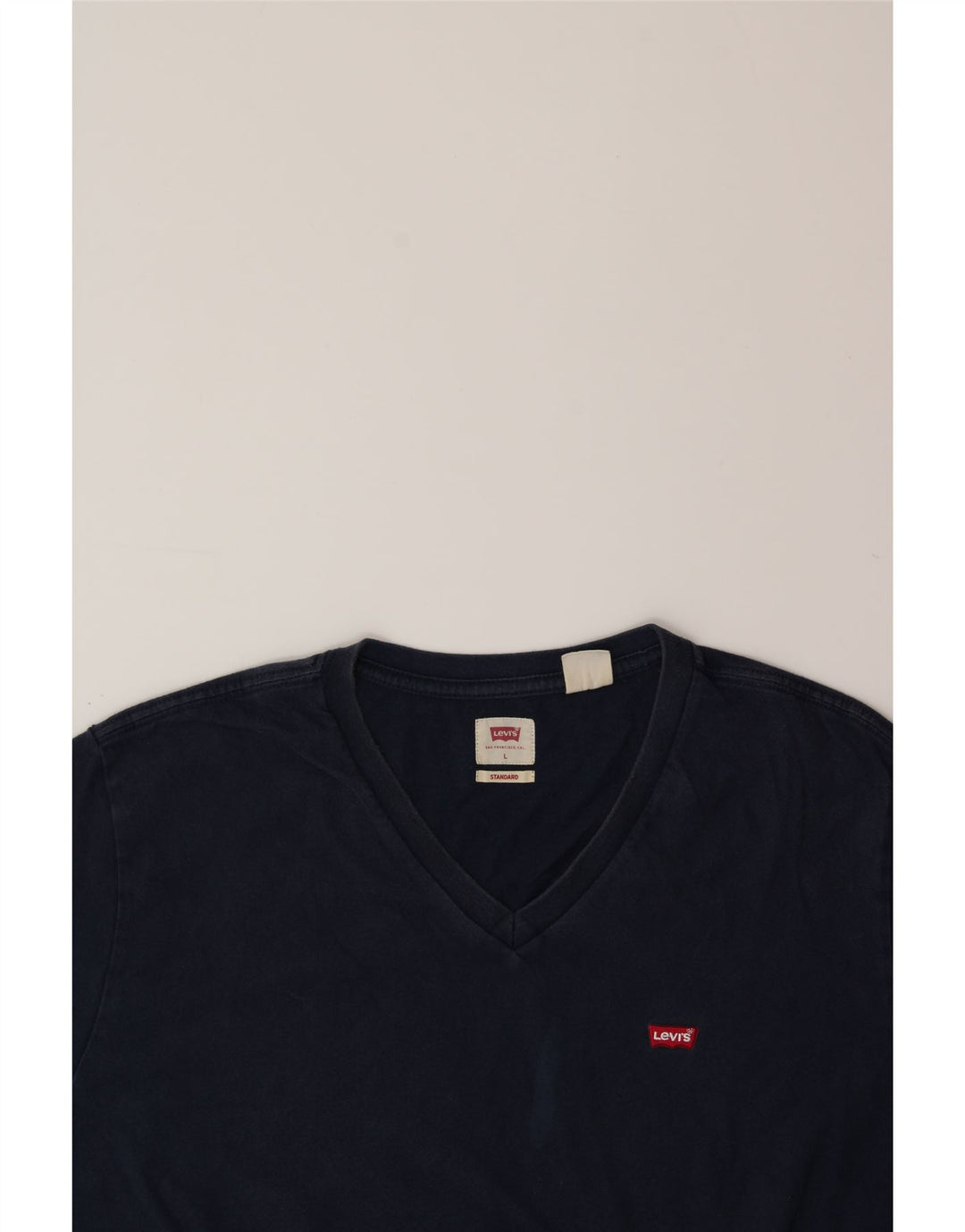 LEVI'S Mens T-Shirt Top Large Navy Blue Cotton Vintage Levi's and Second-Hand Levi's from Messina Hembry 
