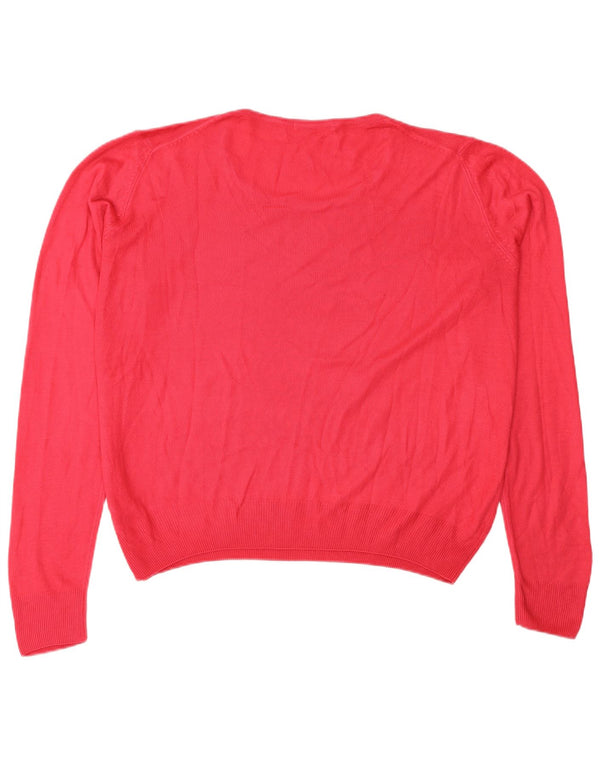 Maglione maglione oversize con scollo a barca da donna Marks & Spencer UK 14 grande rosa