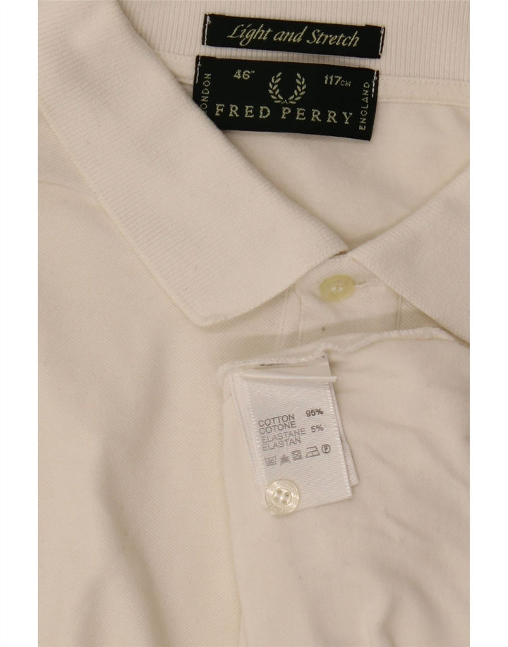 Polo Fred Perry da uomo leggera ed elasticizzata, grande, in cotone bianco sporco