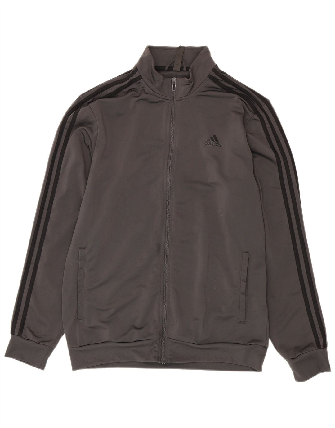 Giacca da ginnastica da uomo Adidas grande in poliestere grigio