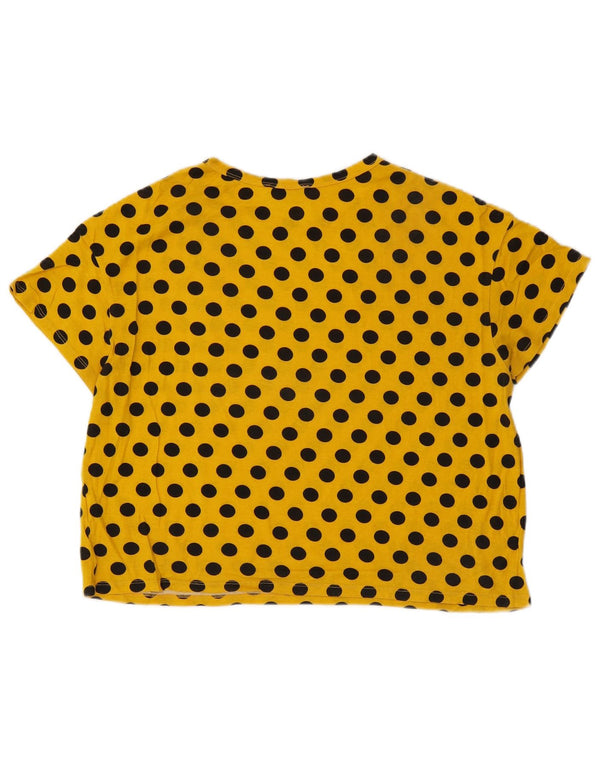 T-shirt corta da donna Zara Trafaluc UK 10 piccoli pois gialli