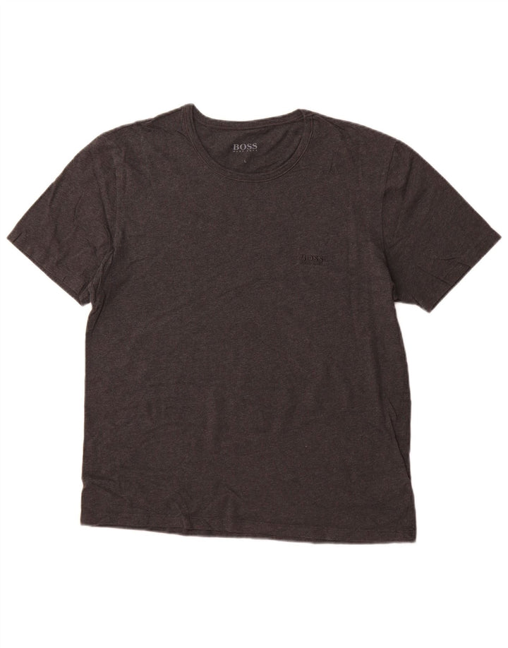 T-shirt da donna HUGO BOSS Top UK 16 grande in cotone grigio