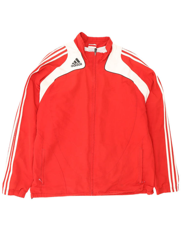 Giacca antipioggia da uomo ADIDAS UK 48/50 XL Poliestere color block rosso