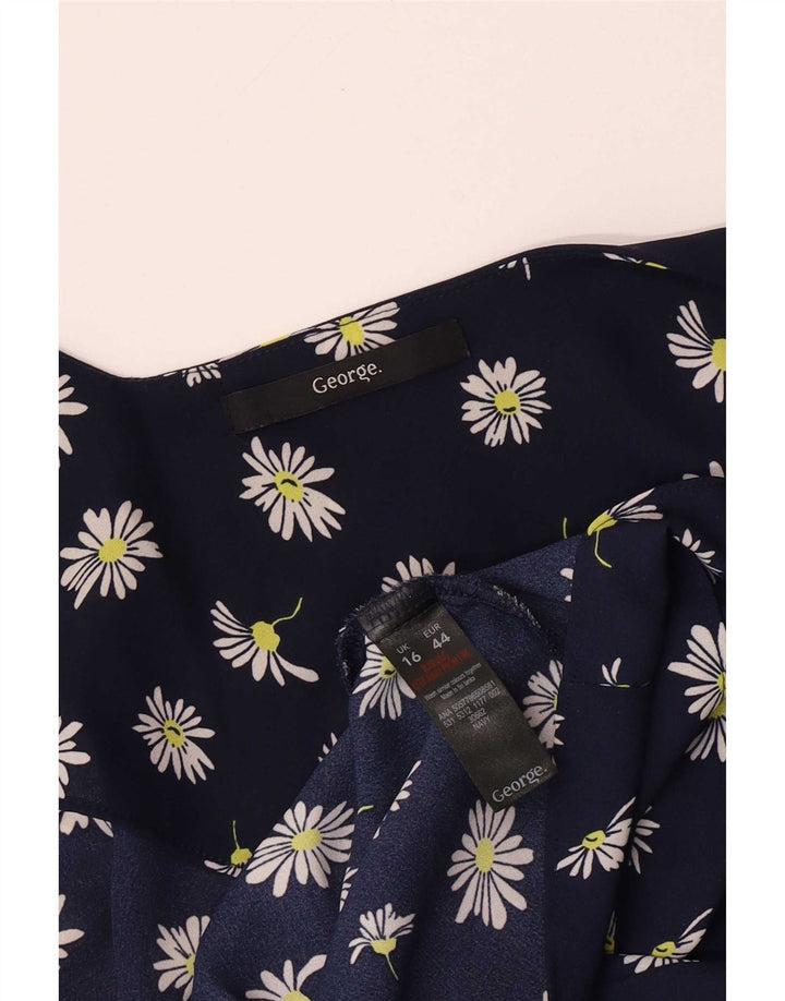 George Womens Cami Top UK 16 Grande poliestere floreale blu navy