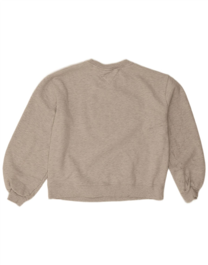 Felpa oversize con grafica da donna Tommy Hilfiger Maglione UK 14 Grigio medio