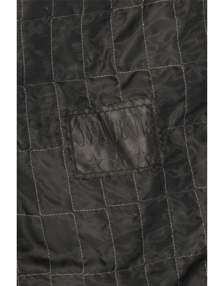 Giacca in pelle oversize da uomo vintage UK 40 grande in pelle nera