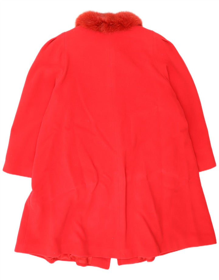 Soprabito oversize da donna vintage IT 44 rosso medio in lana