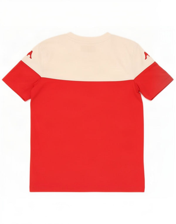 Kappa Boys Graphic T-Shirt Top 11-12 Years Red Colourblock Polyester