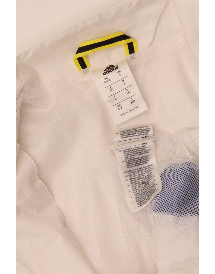 Giacca da tuta da uomo Adidas UK 44/46 Large Poliestere color block bianco