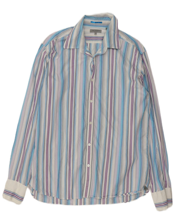 Ted Baker Camicia da uomo Taglia 5 XL Cotone a righe multicolore
