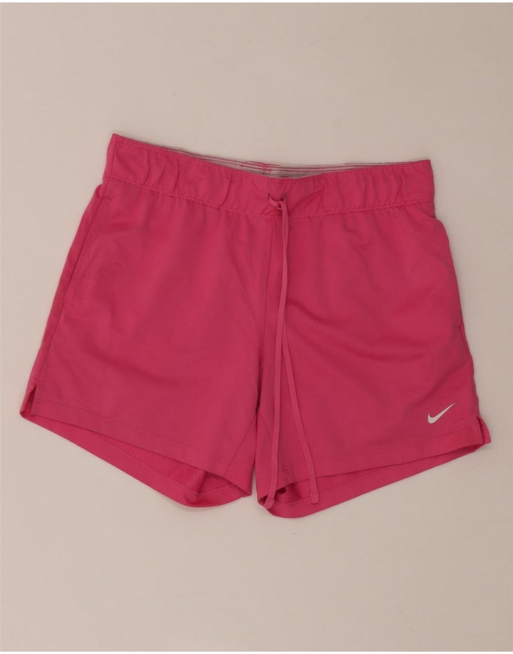 Pantaloncini sportivi NIKE Dri Fit da donna UK 4 XS poliestere rosa