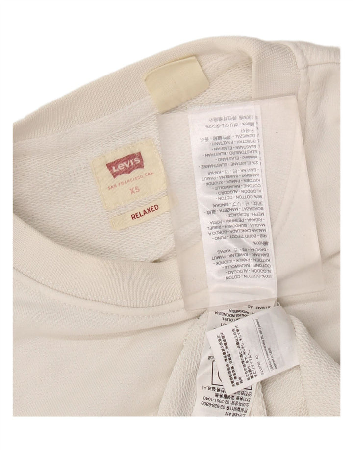 Levi's Uomo Felpa con vestibilità comoda grafica XS Cotone bianco sporco