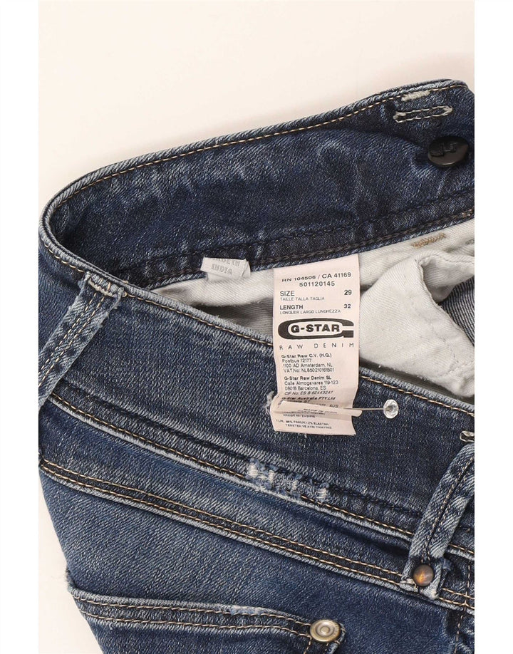 Jeans bootcut invecchiati a vita bassa da donna G-Star W29 L32 cotone blu