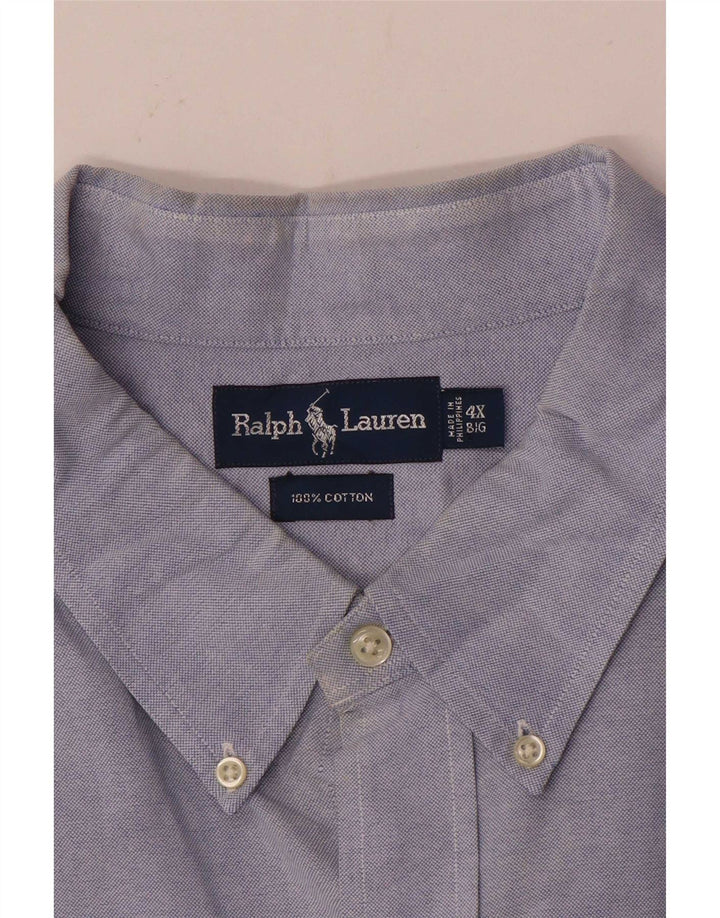Camicia grande da uomo Ralph Lauren 4XL cotone blu