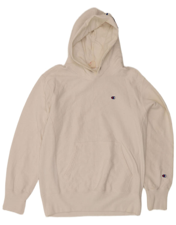 Felpa con cappuccio da uomo Champion XL in cotone bianco