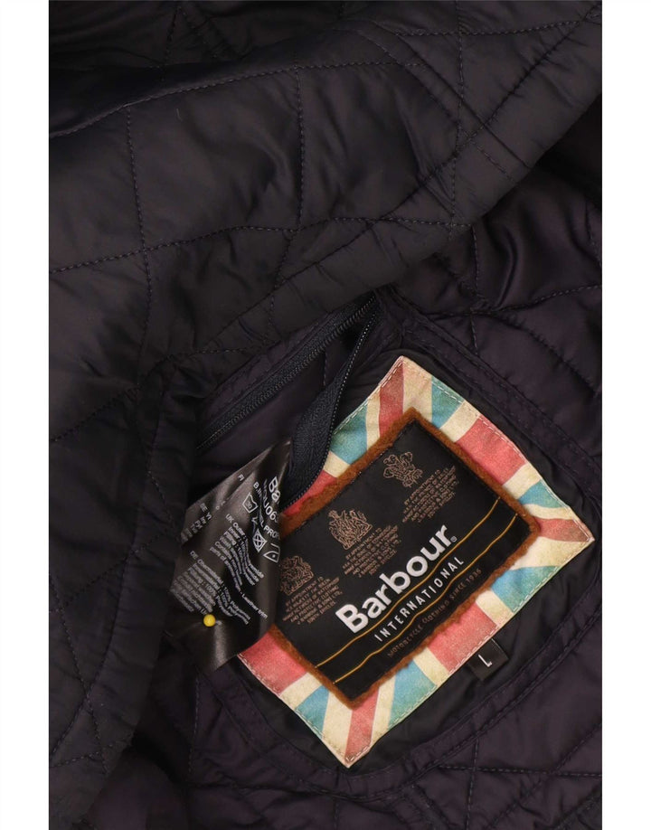 Barbour Giacca trapuntata da uomo UK 40 Large Blu Navy in poliammide