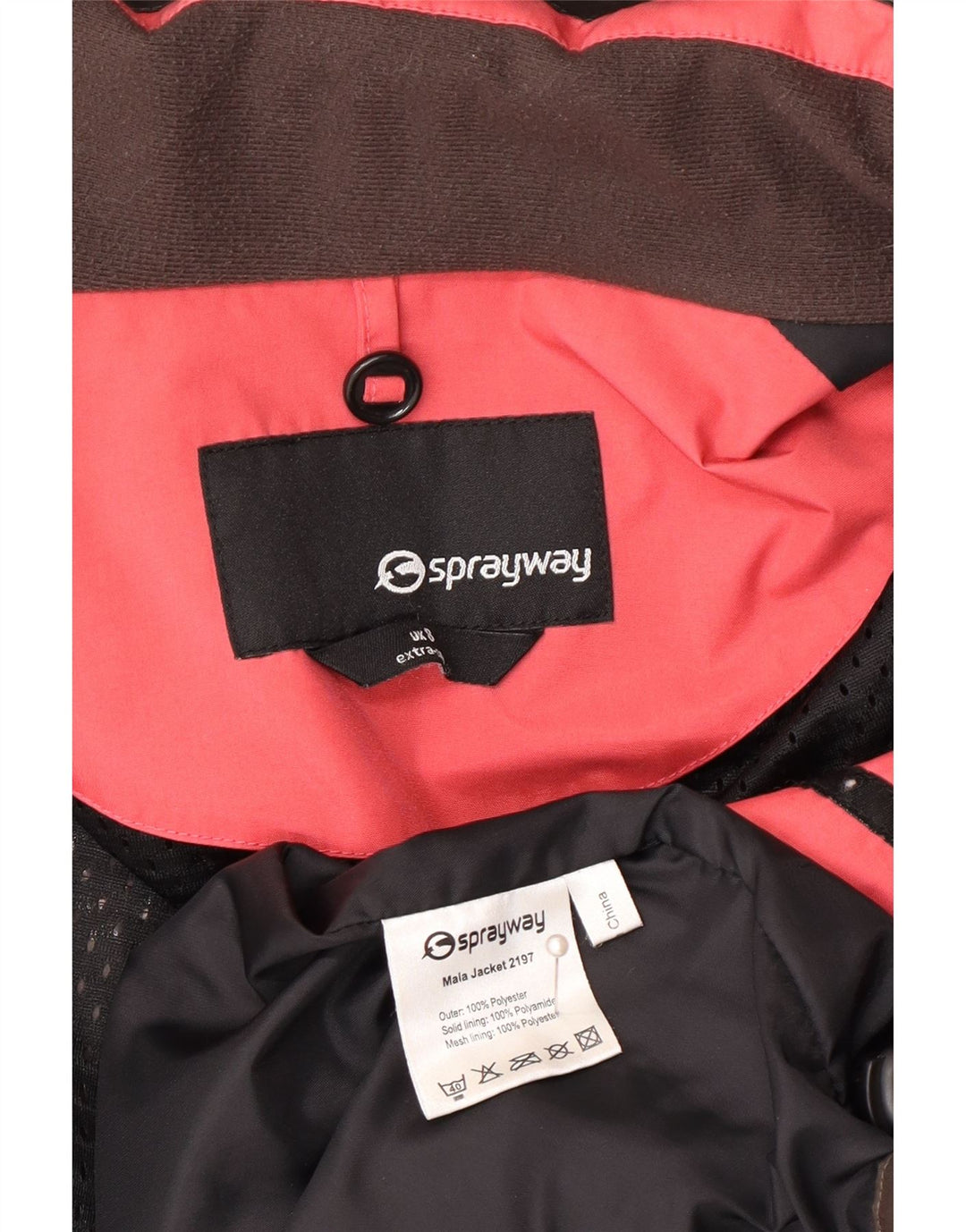 Giacca antipioggia oversize con cappuccio da donna Sprayway UK 8 piccola poliestere marrone