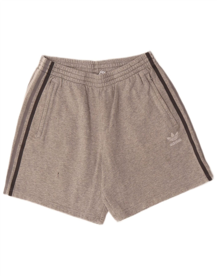 Pantaloncini sportivi da uomo Adidas in cotone chiazzato grigio medio