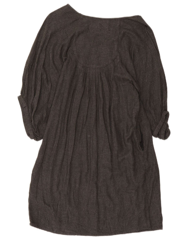 Vestito da donna Zara a maniche 3/4 oversize a tendina UK 10 Piccolo Grigio Viscosa