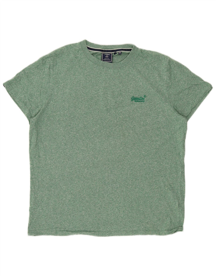T-shirt da uomo SUPERDRY Top 2XL cotone chiazzato verde