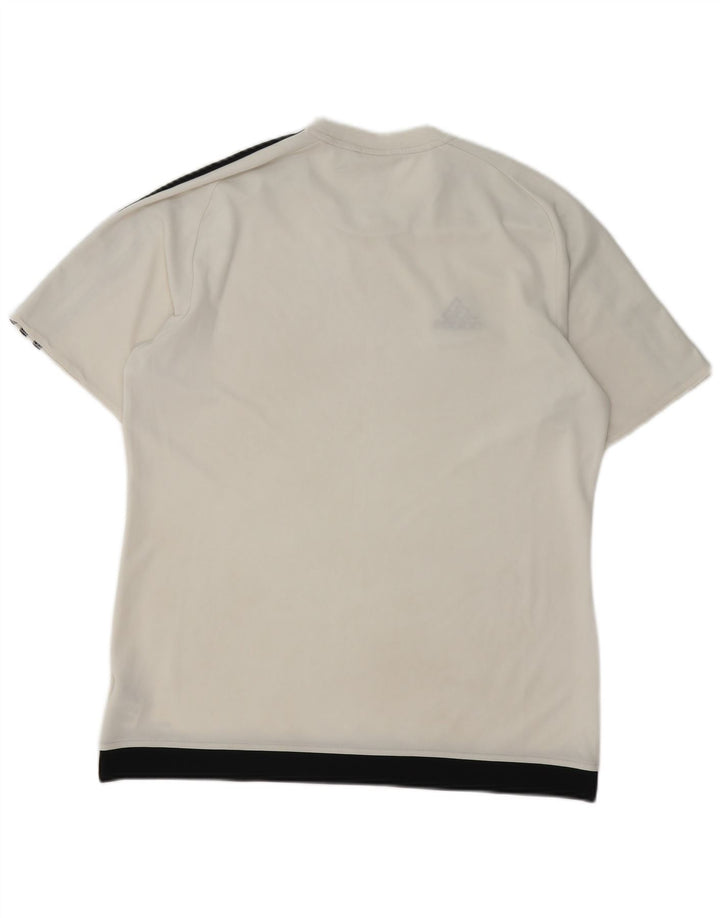 T-shirt Adidas Climalite da uomo, grande, in poliestere color block bianco