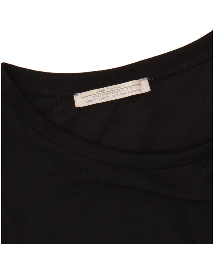 Abito ZARA Trafaluc con spalle scoperte da donna UK 8 piccolo nero