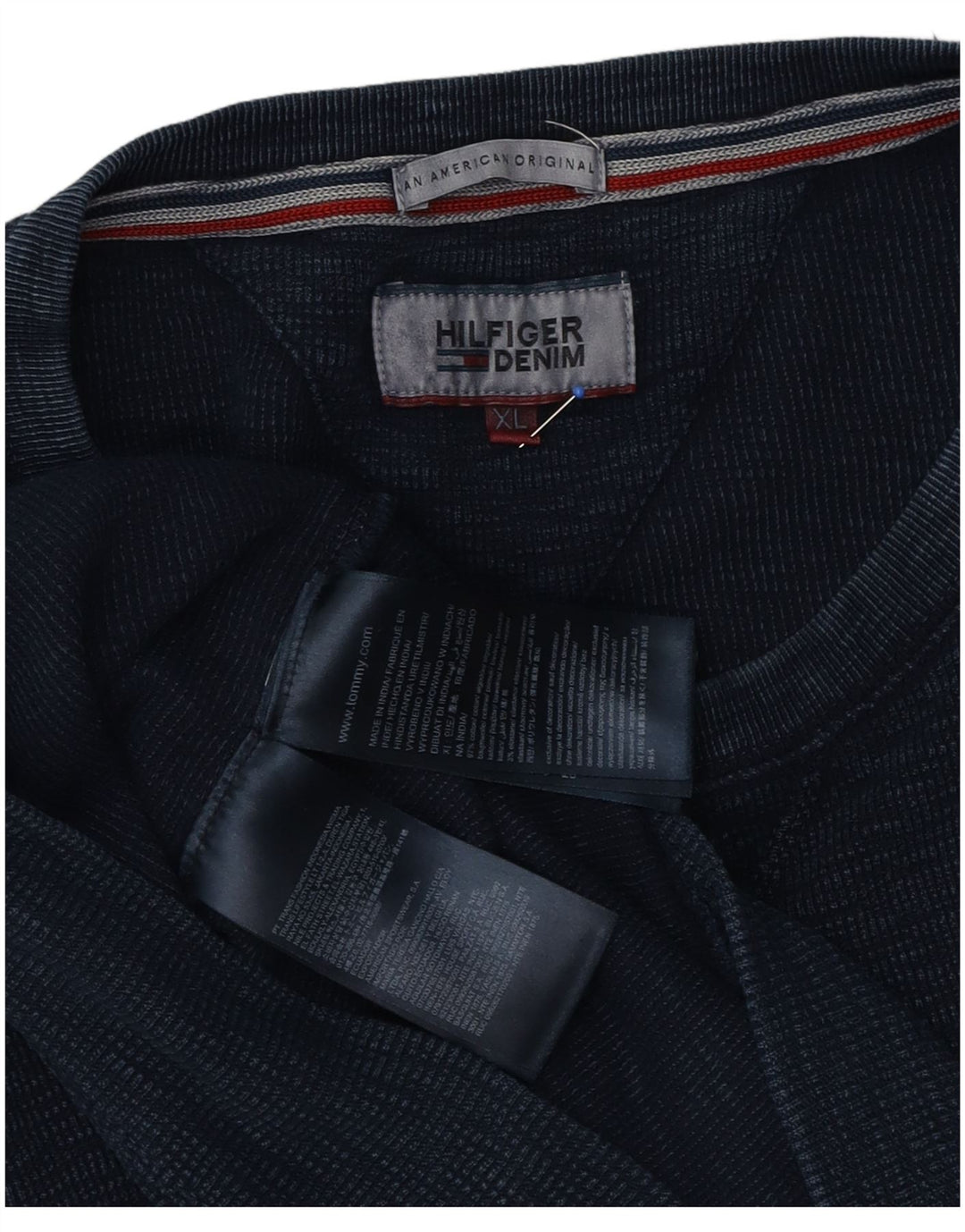 Tommy Hilfiger Uomo Felpa Maglione XL Blu Navy Cotone