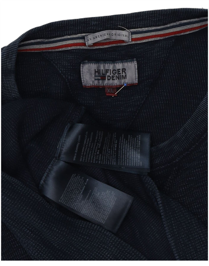 Tommy Hilfiger Uomo Felpa Maglione XL Blu Navy Cotone