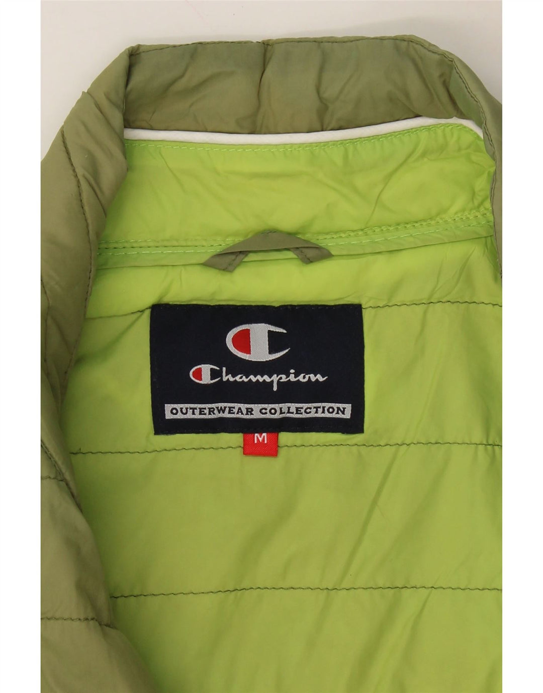 CHAMPION Womens Padded Gilet UK 14 Medium Khaki Polyester Vintage Champion and Second-Hand Champion from Messina Hembry 