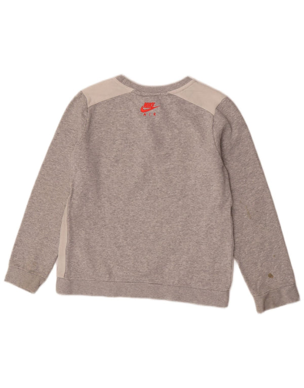 Felpa con grafica Nike per ragazzi, 13-14 anni, L, cotone color block grigio