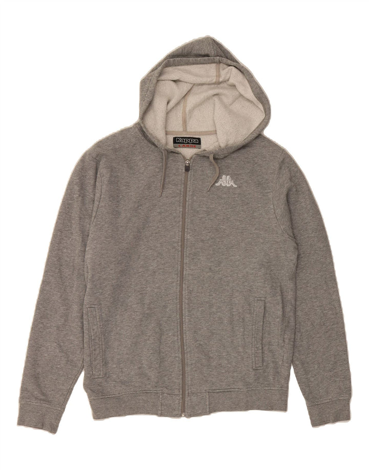 KAPPA Mens Zip Hoodie Sweater Large Grey Cotton Vintage Kappa and Second-Hand Kappa from Messina Hembry 