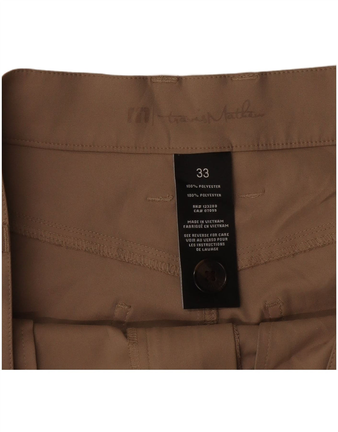 Pantaloni casual slim vintage da uomo W33 L31 Poliestere beige