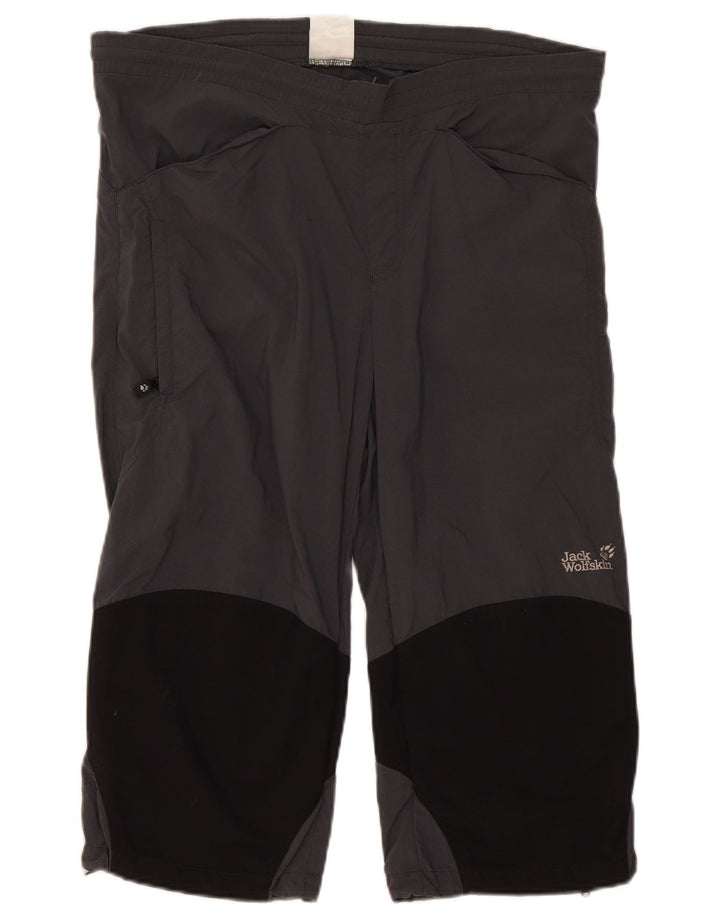 Pantaloni da tuta Capri da donna Jack Wolfskin UK 14 Colorblock grigio medio