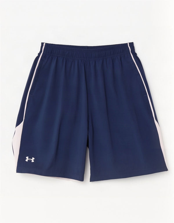 Pantaloncini sportivi Under Armour da uomo vestibilità ampia, grandi, blu navy, color block