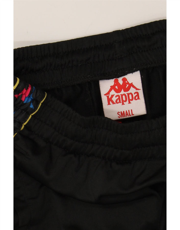 KAPPA Womens Graphic Tracksuit Trousers Joggers Small Black Polyester Vintage Kappa and Second-Hand Kappa from Messina Hembry 