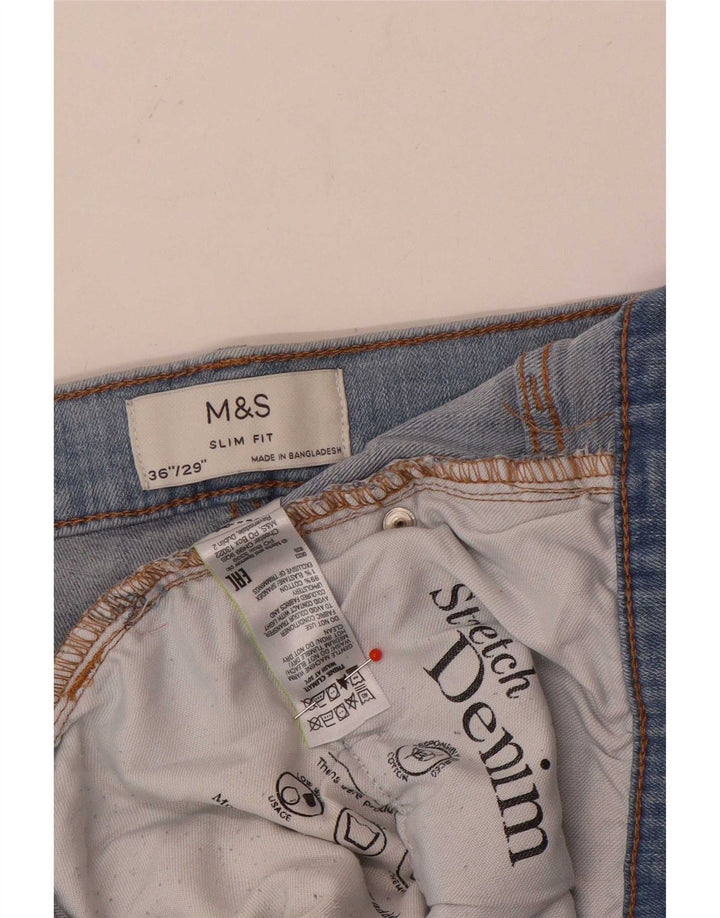 Jeans slim da uomo Marks & Spencer W36 L29 cotone blu