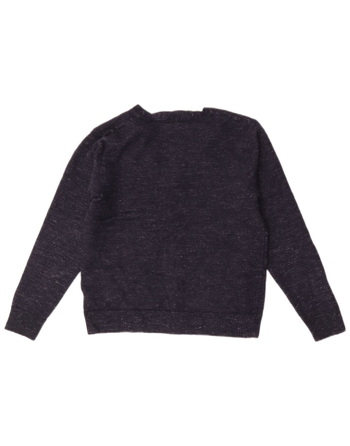 J. Crew Maglione cardigan slim fit da uomo in lana screziata media blu navy
